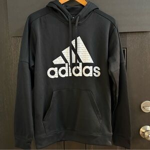 ADIDAS SZ M Men’s Black Sweatshirt Iconic Logo Athletic Style EUC